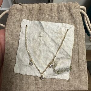 Gold plated 3 stone necklace